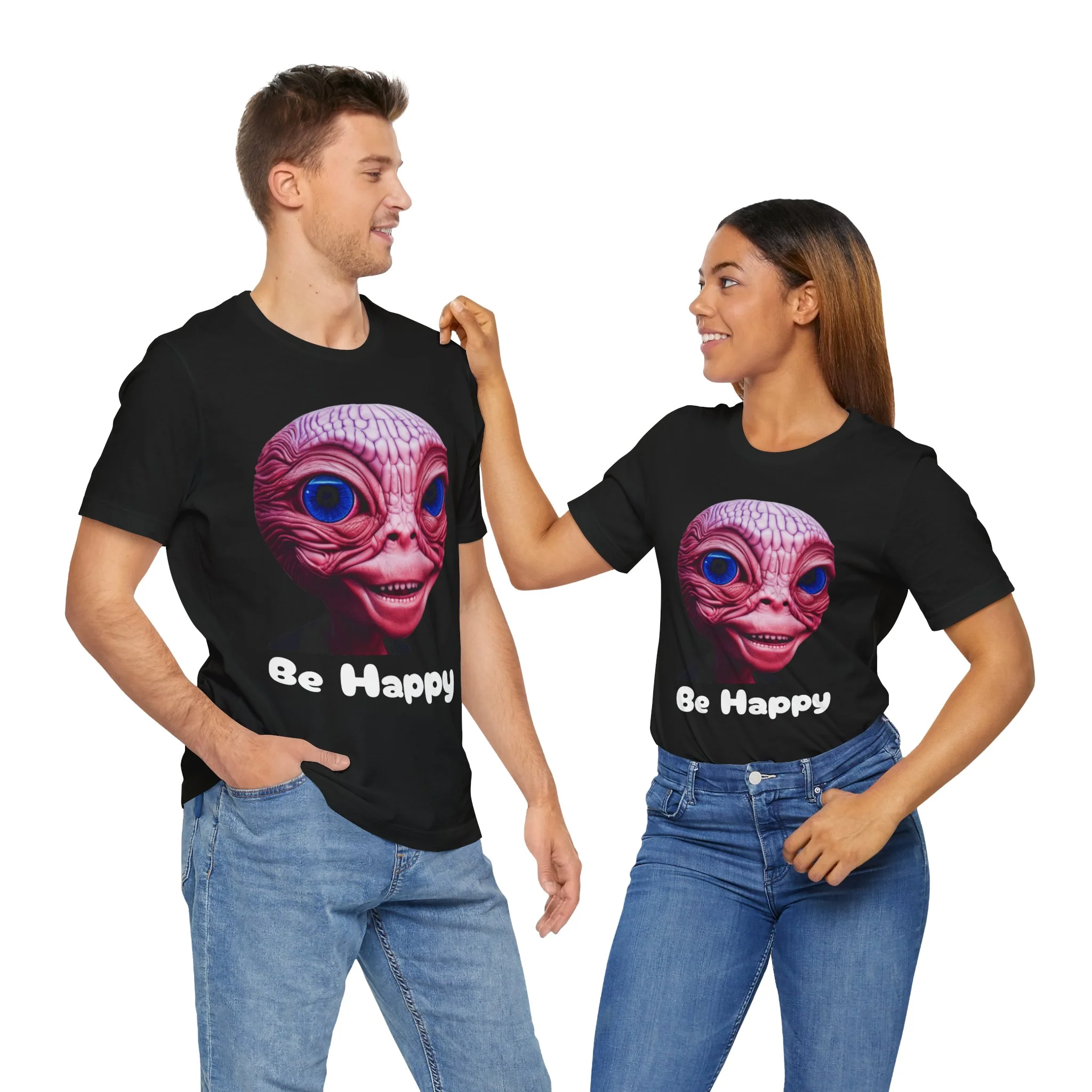 Be Happy - Alien Attitudes Unisex Short-Sleeve Tee - Image 54