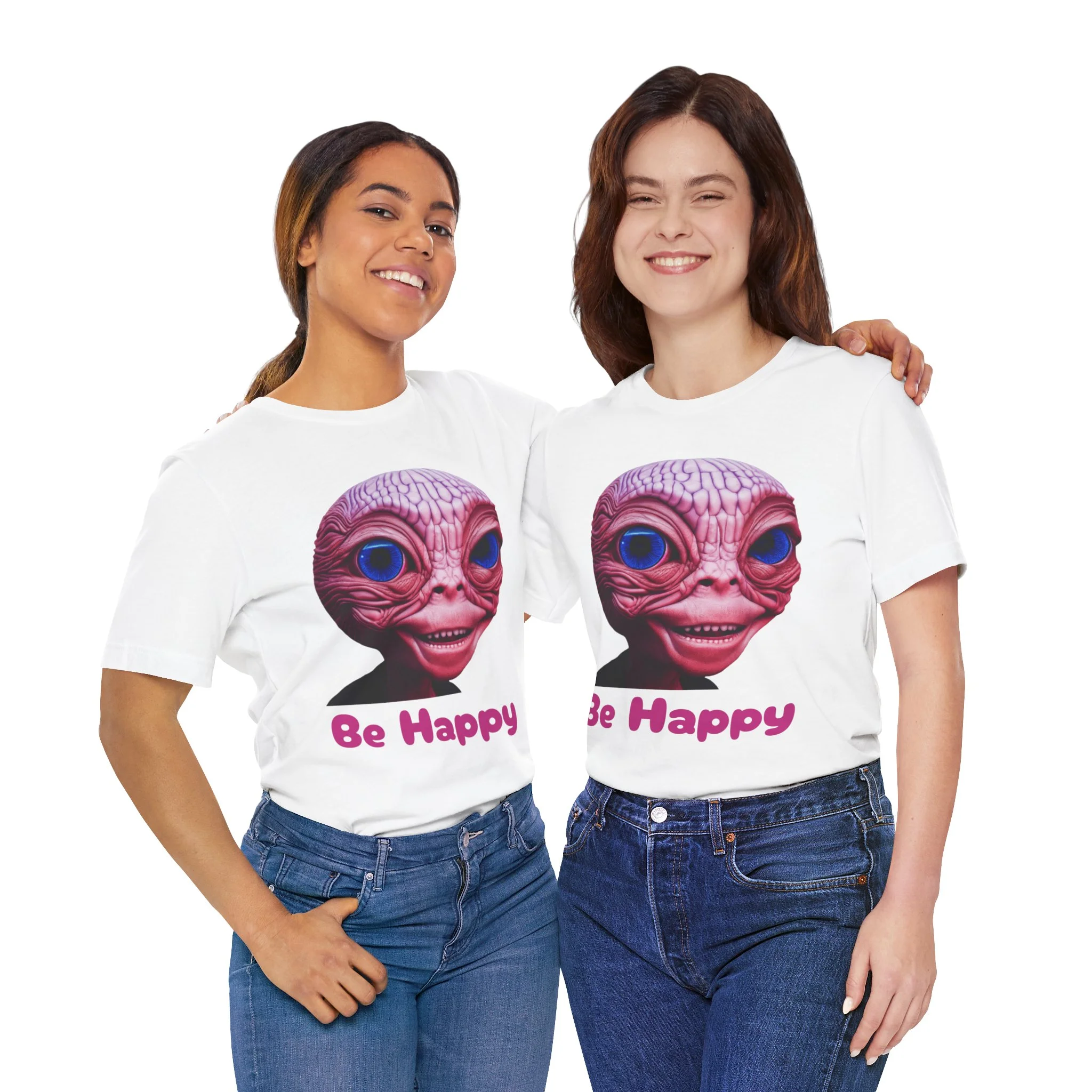 Be Happy - Alien Attitudes Unisex Short-Sleeve Tee - Image 27