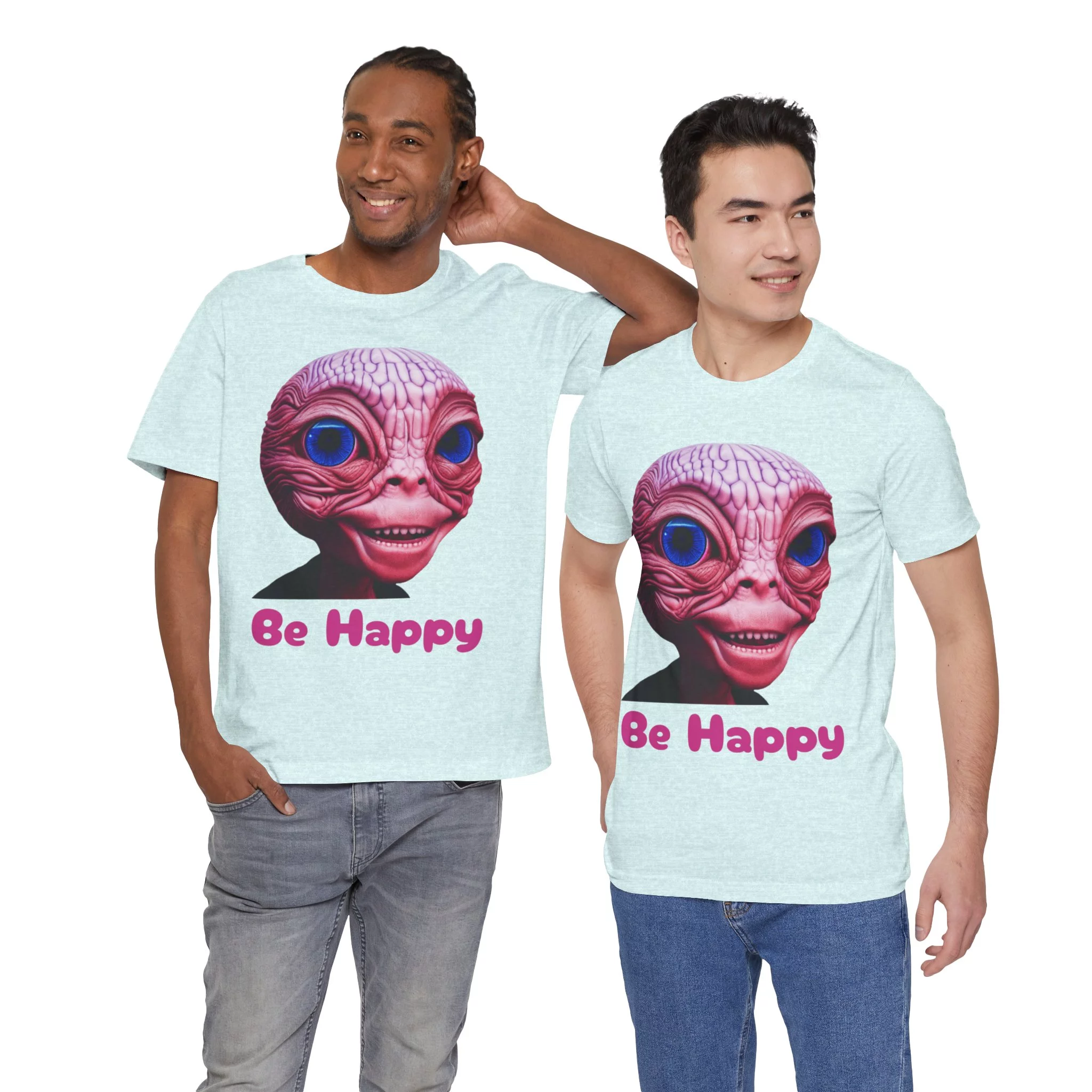 Be Happy - Alien Attitudes Unisex Short-Sleeve Tee - Image 115