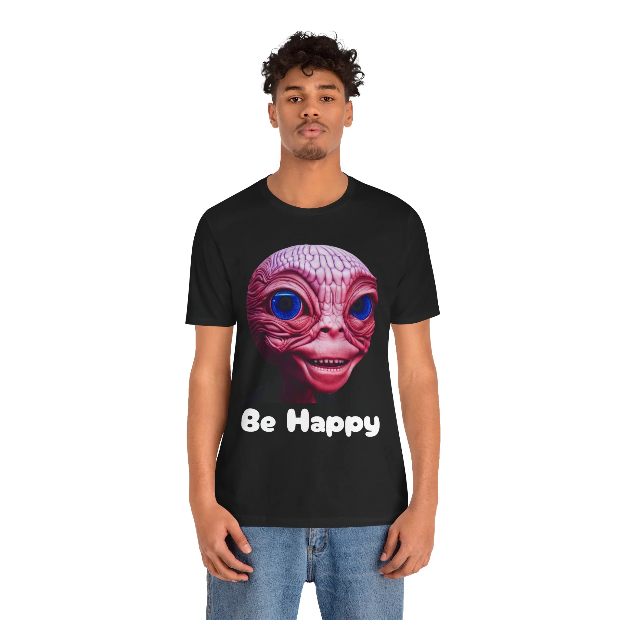 Be Happy - Alien Attitudes Unisex Short-Sleeve Tee - Image 41