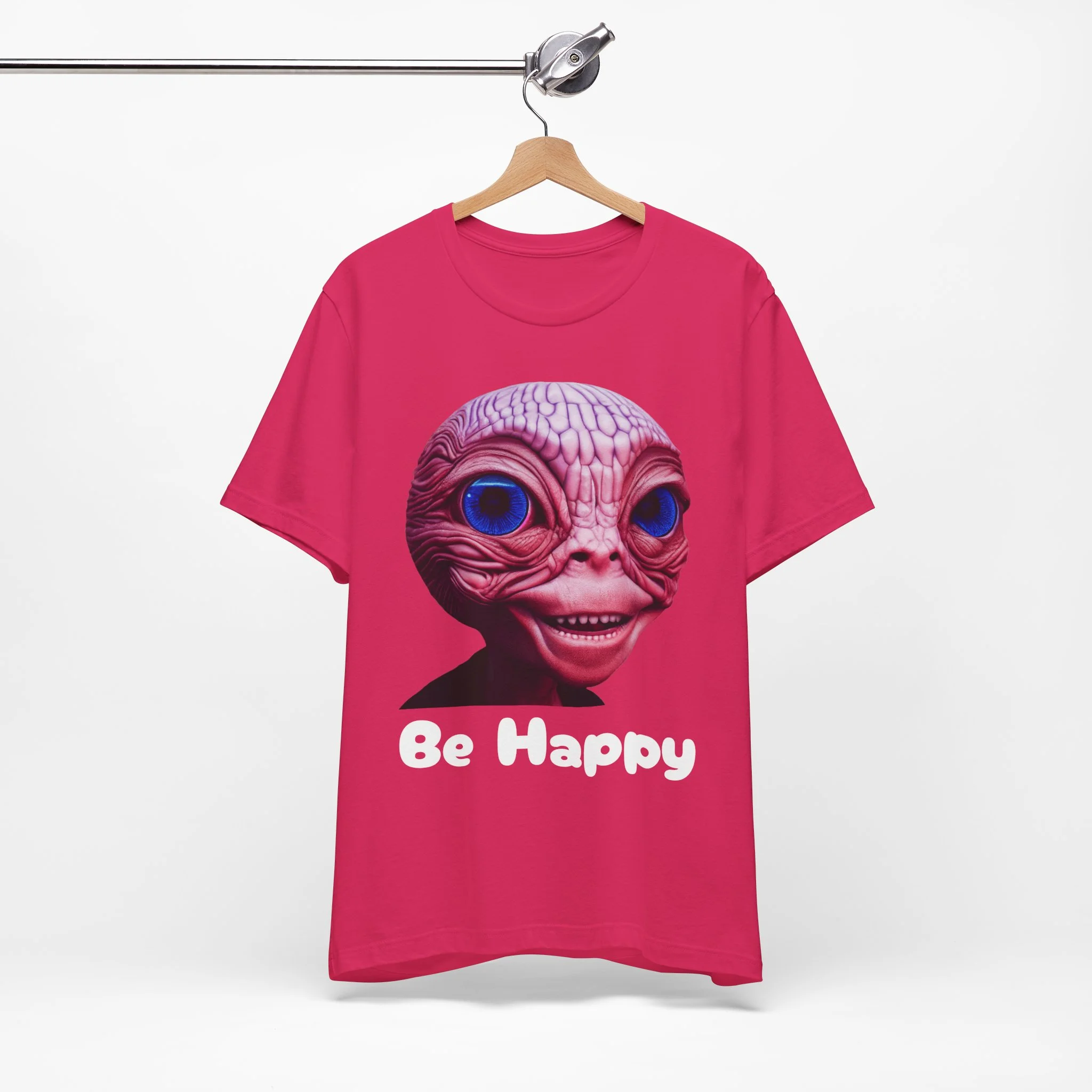 Be Happy - Alien Attitudes Unisex Short-Sleeve Tee - Image 123