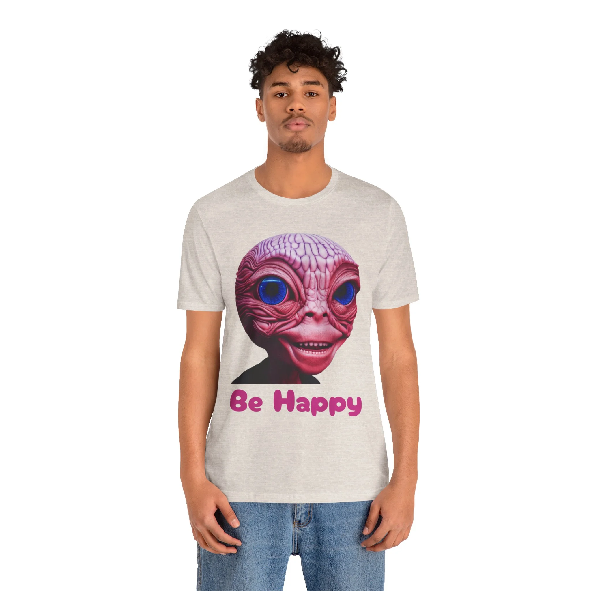Be Happy - Alien Attitudes Unisex Short-Sleeve Tee - Image 70
