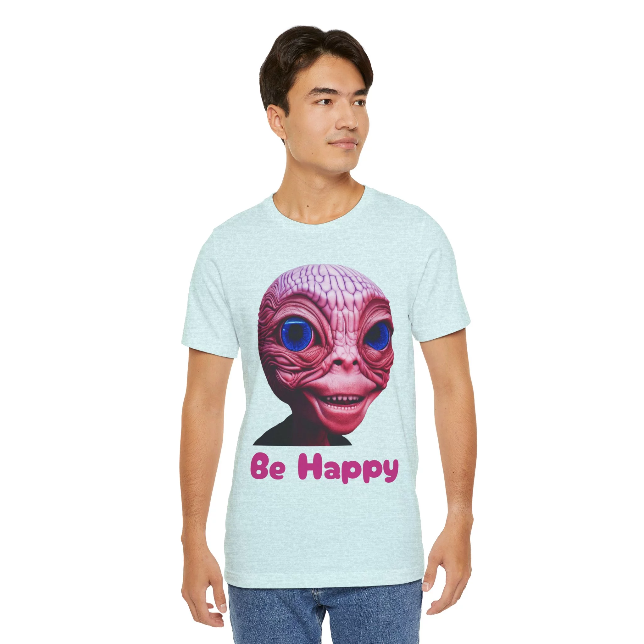 Be Happy - Alien Attitudes Unisex Short-Sleeve Tee - Image 107