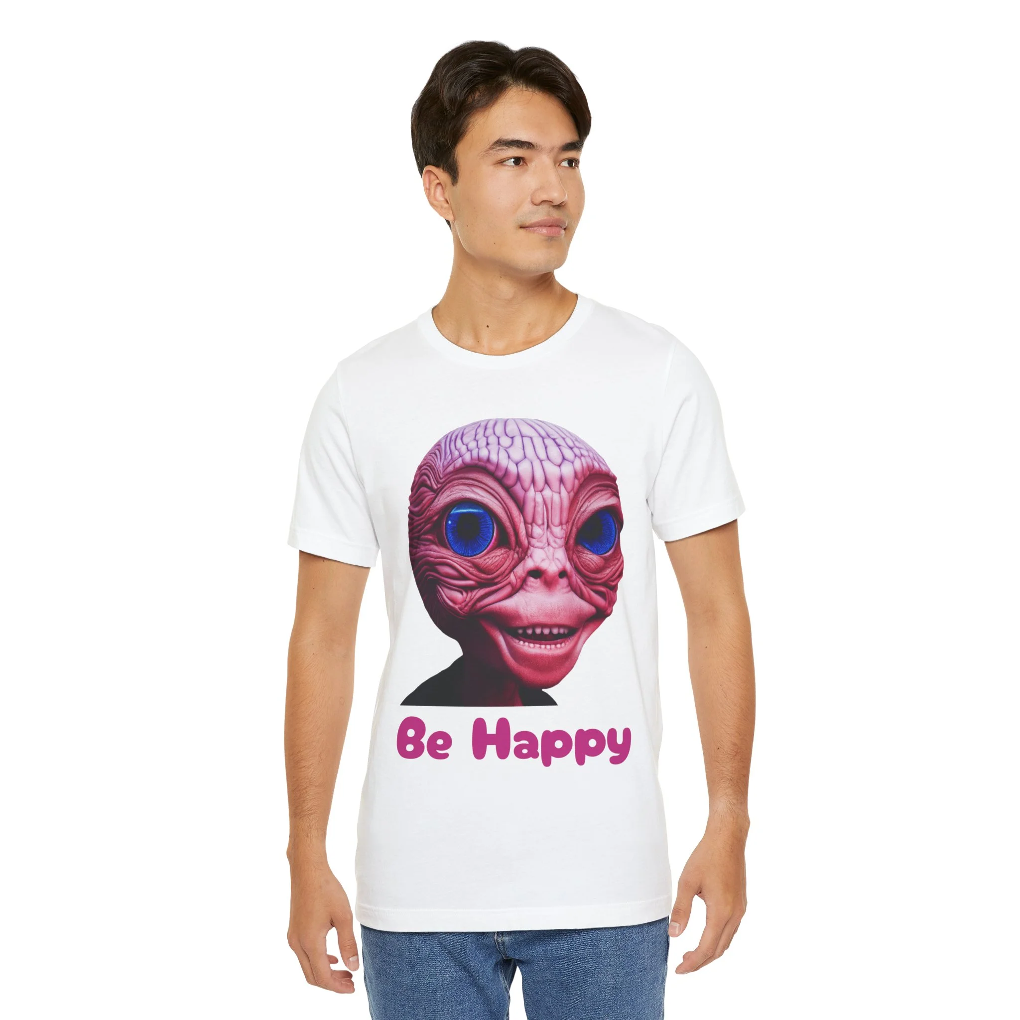 Be Happy - Alien Attitudes Unisex Short-Sleeve Tee - Image 20